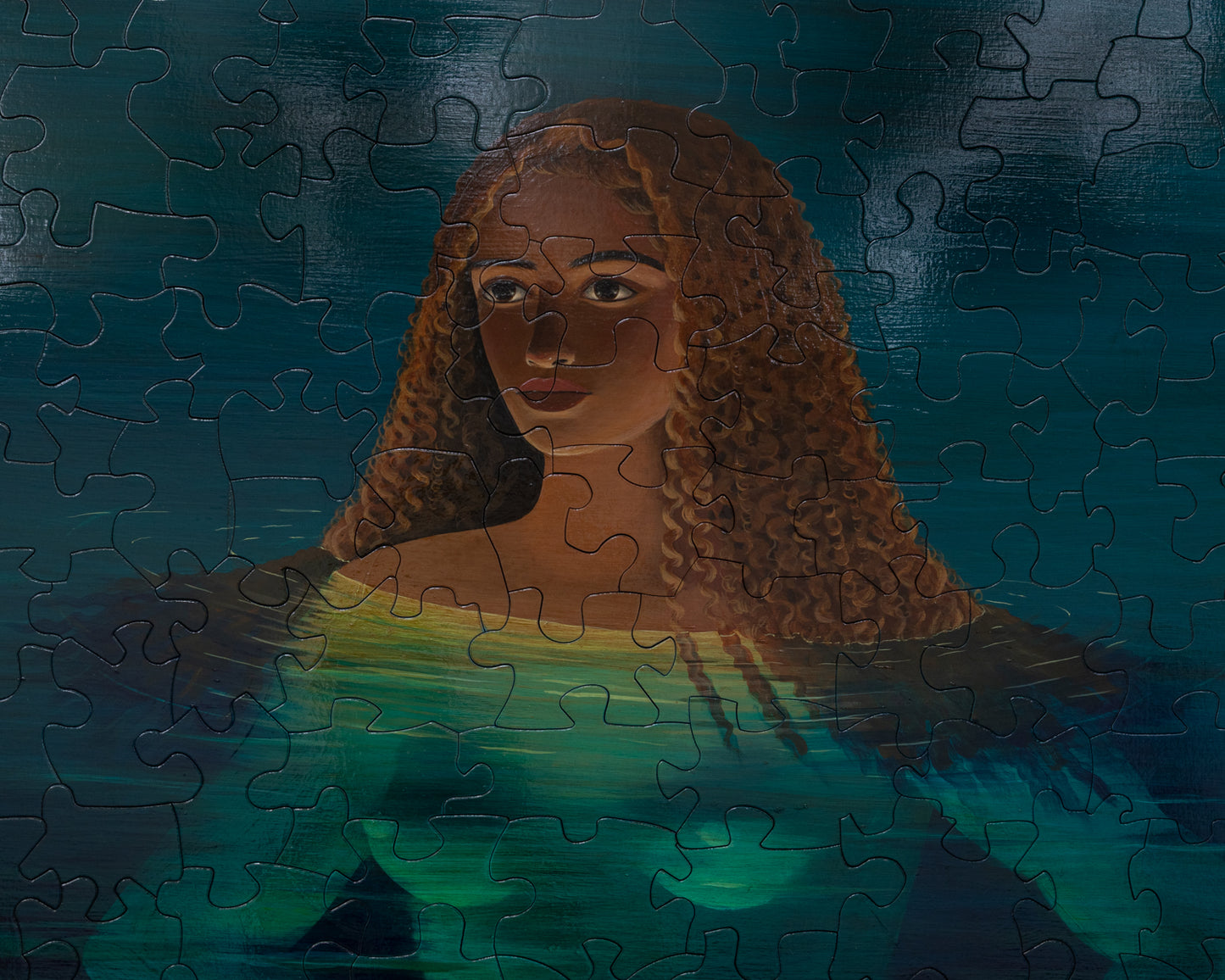 HAND-PAINTED JIGSAW PUZZLE - BATHER #217 - 82" H X 58" W