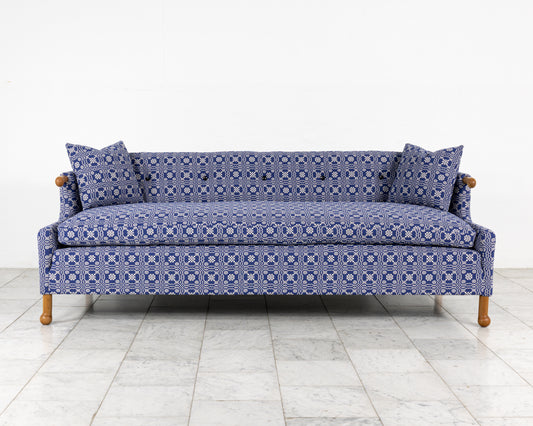 MABEL SOFA - 7', BDDW FABRIC #385, CHERRY ARMS AND FEET