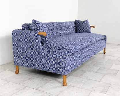 MABEL SOFA - 7', BDDW FABRIC #385, CHERRY ARMS AND FEET