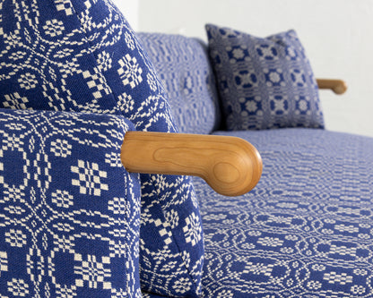 MABEL SOFA - 7', BDDW FABRIC #385, CHERRY ARMS AND FEET