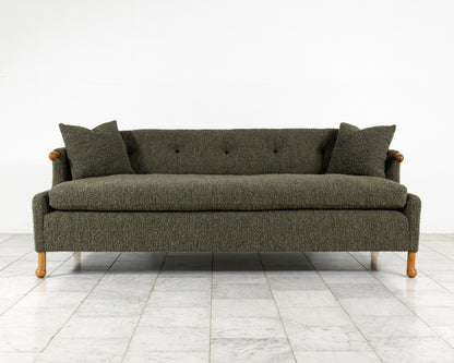 MABEL SOFA - 7', BDDW FABRIC #327, CHERRY ARMS AND FEET