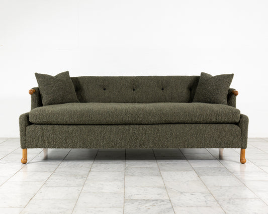 MABEL SOFA - 7', BDDW FABRIC #327, CHERRY ARMS AND FEET