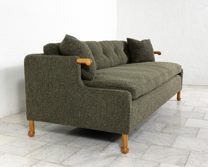 MABEL SOFA - 7', BDDW FABRIC #327, CHERRY ARMS AND FEET