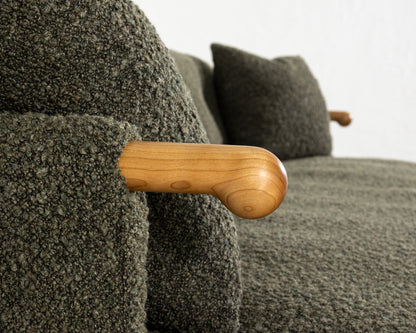 MABEL SOFA - 7', BDDW FABRIC #327, CHERRY ARMS AND FEET