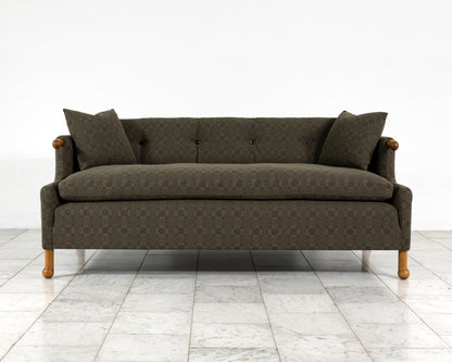 MABEL SOFA - 6', BDDW FABRIC #417, CHERRY ARMS AND FEET