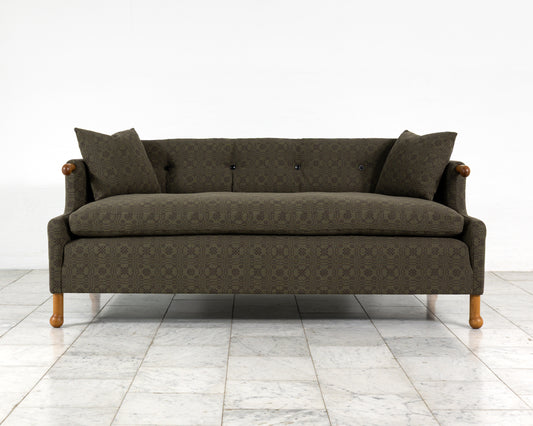 MABEL SOFA - 6', BDDW FABRIC #417, CHERRY ARMS AND FEET