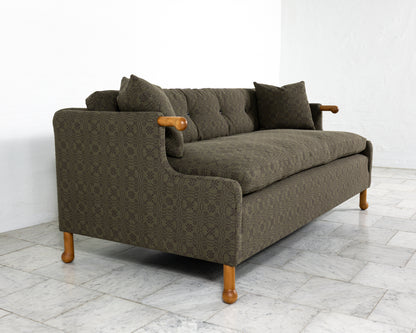 MABEL SOFA - 6', BDDW FABRIC #417, CHERRY ARMS AND FEET