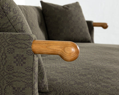 MABEL SOFA - 6', BDDW FABRIC #417, CHERRY ARMS AND FEET