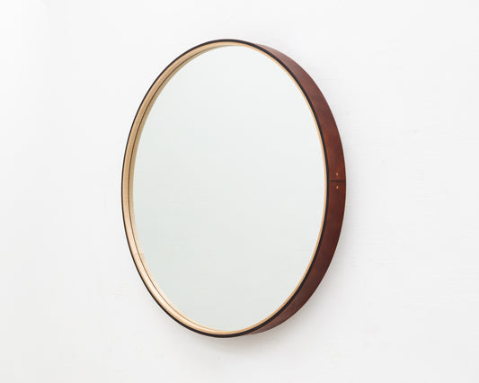 ADMIRAL'S MIRROR - 48" DIAMETER, NATURAL MULLED