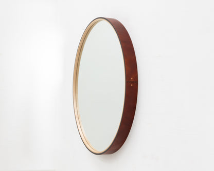 ADMIRAL'S MIRROR - 48" DIAMETER, NATURAL MULLED