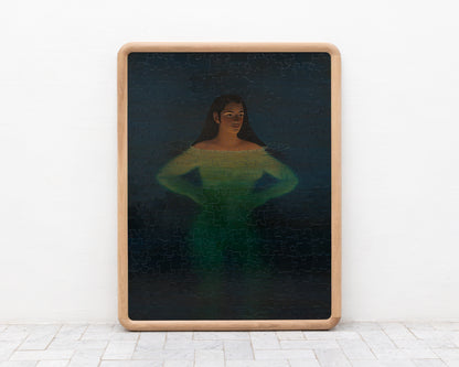 HAND-PAINTED JIGSAW PUZZLE - BATHER #219 - 63" H X 49" W