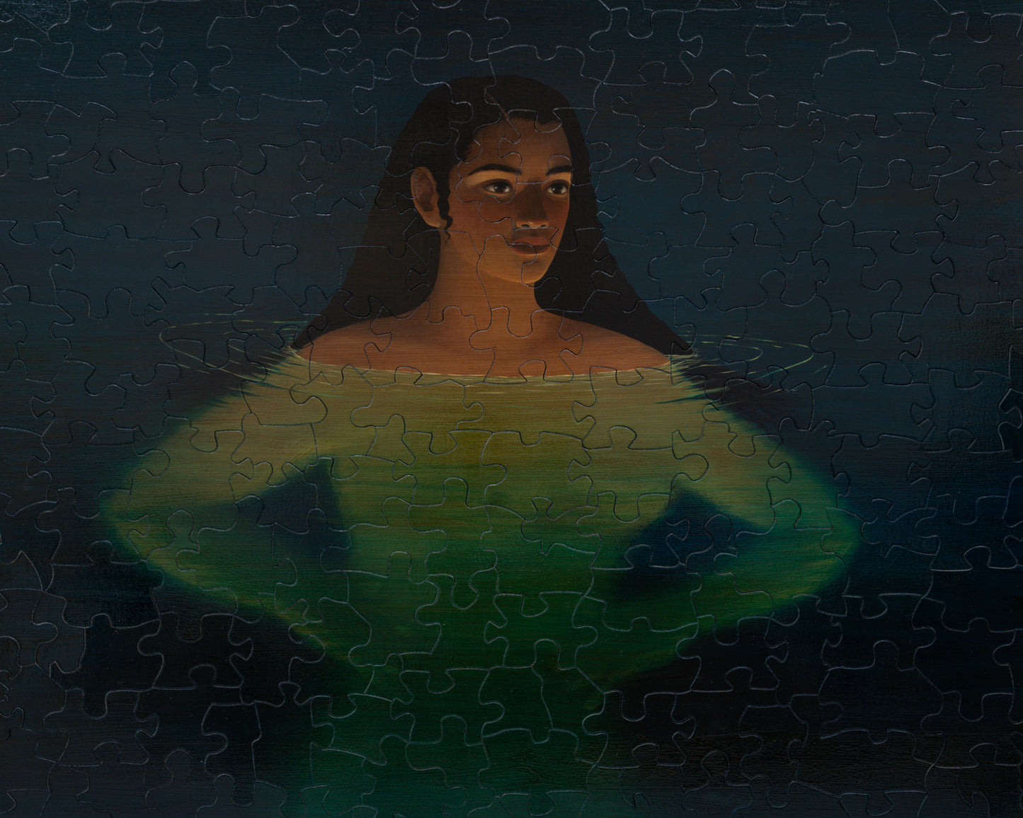 HAND-PAINTED JIGSAW PUZZLE - BATHER #219 - 63" H X 49" W