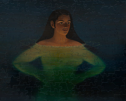 HAND-PAINTED JIGSAW PUZZLE - BATHER #219 - 63" H X 49" W