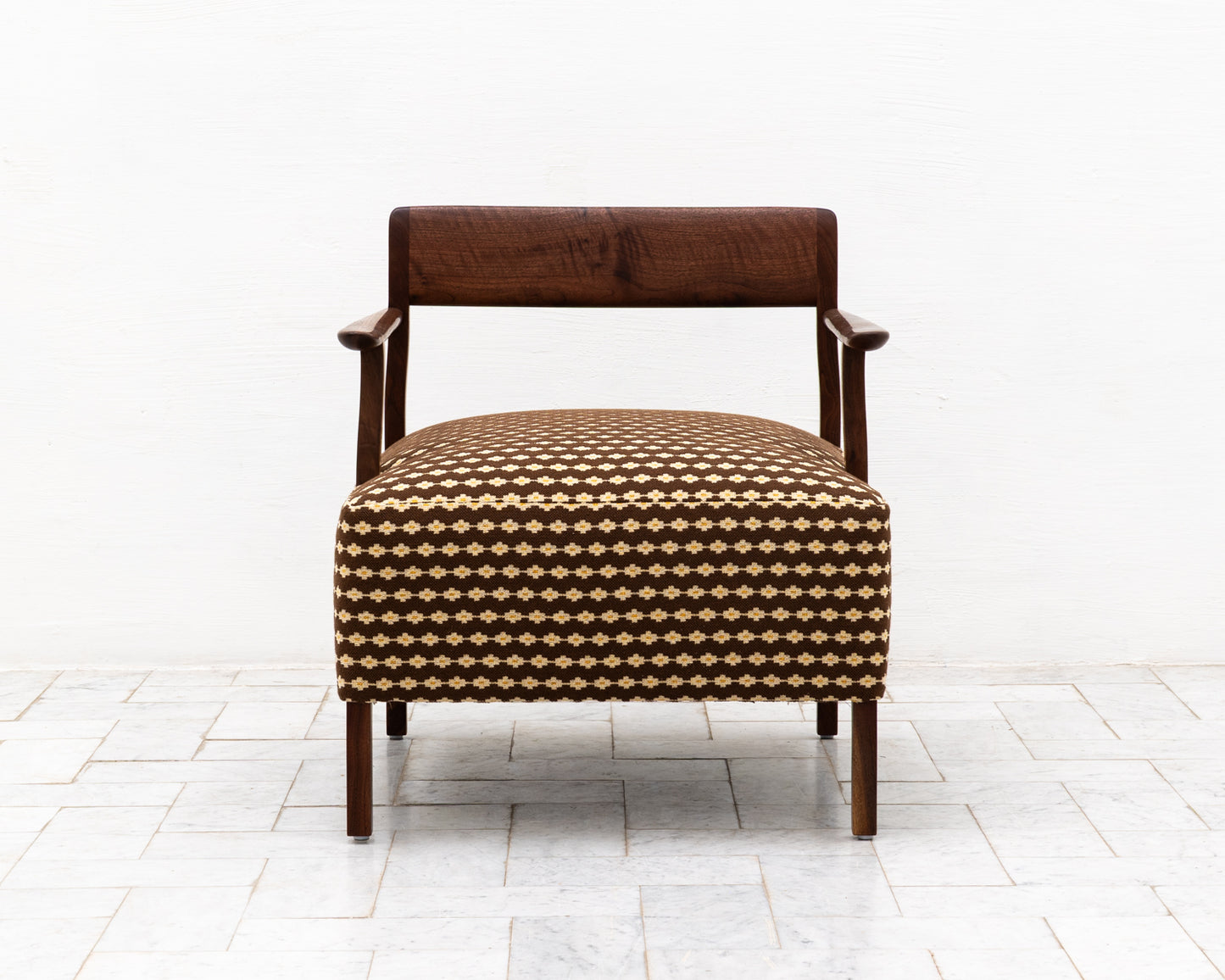 BERIN CLUB CHAIR - DEADSTOCK BDDW FABRIC, CLARO WALNUT