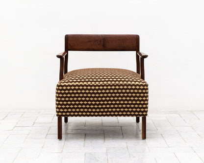 BERIN CLUB CHAIR - DEADSTOCK BDDW FABRIC, CLARO WALNUT