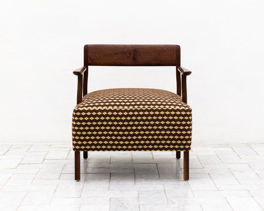 BERIN CLUB CHAIR - DEADSTOCK BDDW FABRIC, CLARO WALNUT