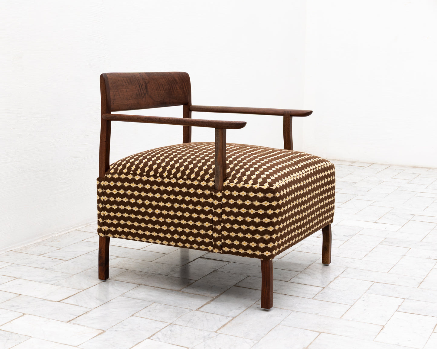 BERIN CLUB CHAIR - DEADSTOCK BDDW FABRIC, CLARO WALNUT