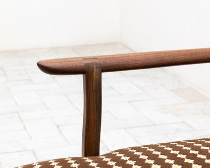 BERIN CLUB CHAIR - DEADSTOCK BDDW FABRIC, CLARO WALNUT