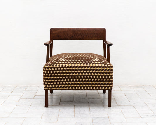 BERIN CLUB CHAIR - DEADSTOCK BDDW FABRIC, CLARO WALNUT