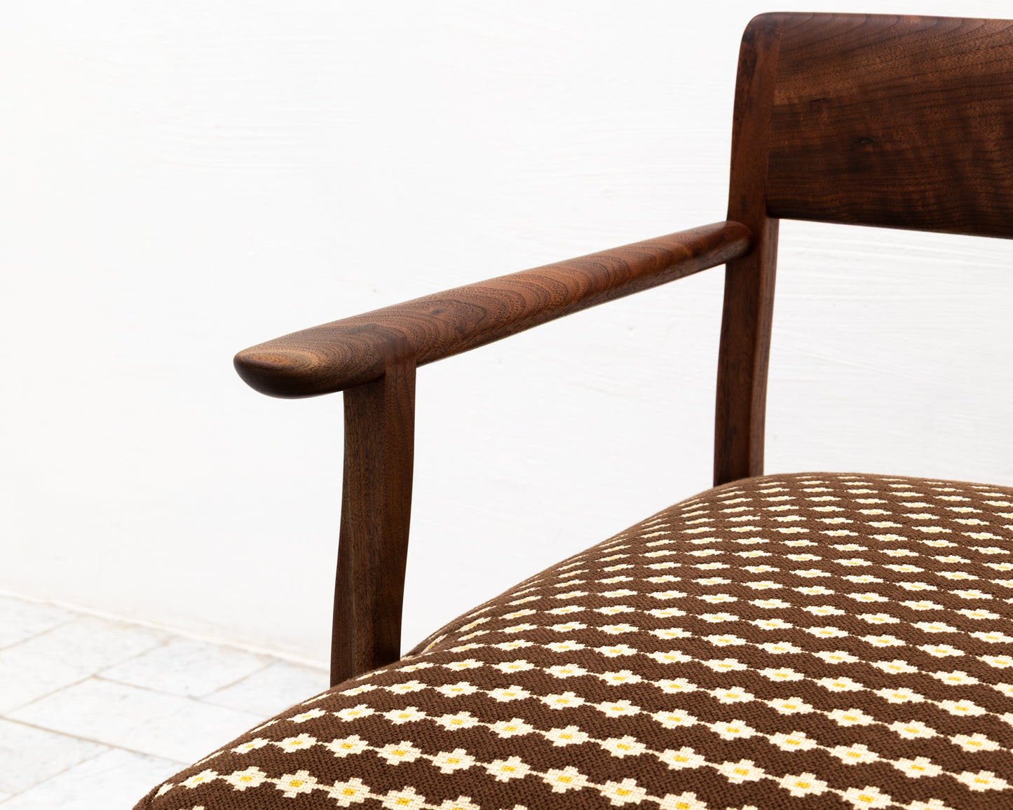 BERIN CLUB CHAIR - DEADSTOCK BDDW FABRIC, CLARO WALNUT