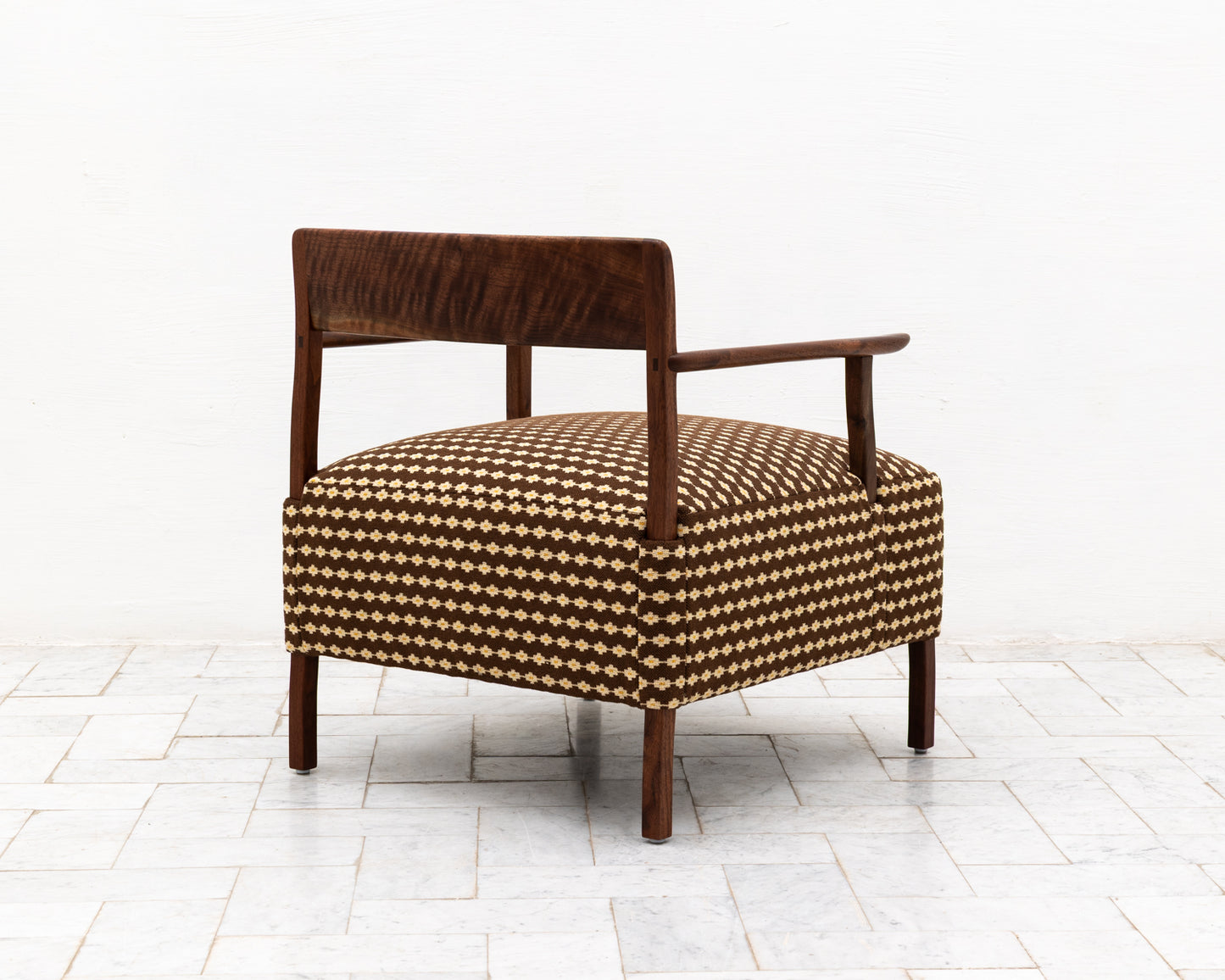 BERIN CLUB CHAIR - DEADSTOCK BDDW FABRIC, CLARO WALNUT
