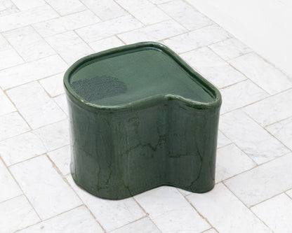 DALE BLONE SIDE TABLE - 15" H, HAND-PAINTED CERAMIC