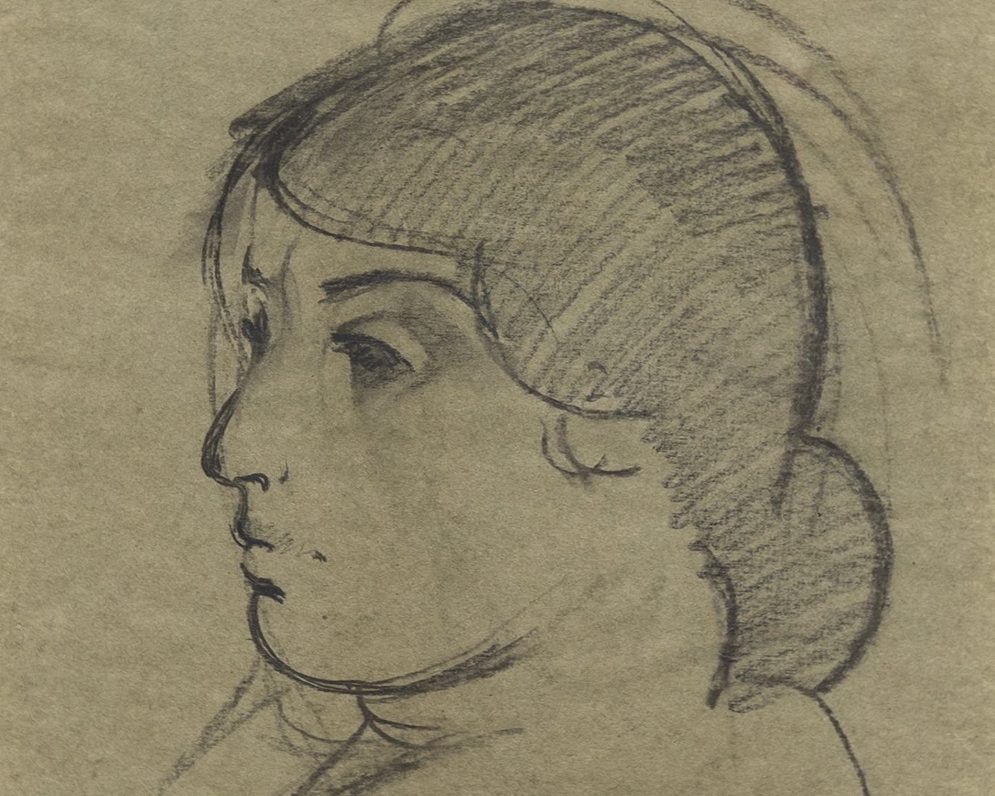 BDDW FINE ART DEPT CHARCOAL SKETCH - 19" H X 13.5" W