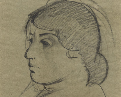 BDDW FINE ART DEPT CHARCOAL SKETCH - 19" H X 13.5" W