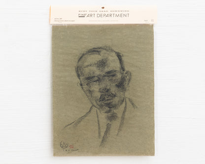 BDDW FINE ART DEPT CHARCOAL SKETCH - 19" H X 13.5" W