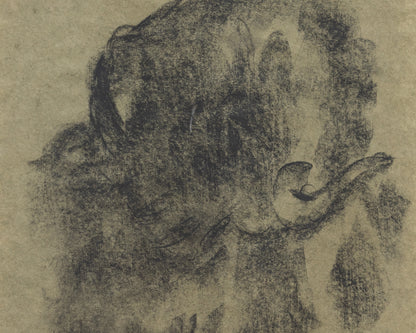 BDDW FINE ART DEPT CHARCOAL SKETCH - 19" H X 13.5" W