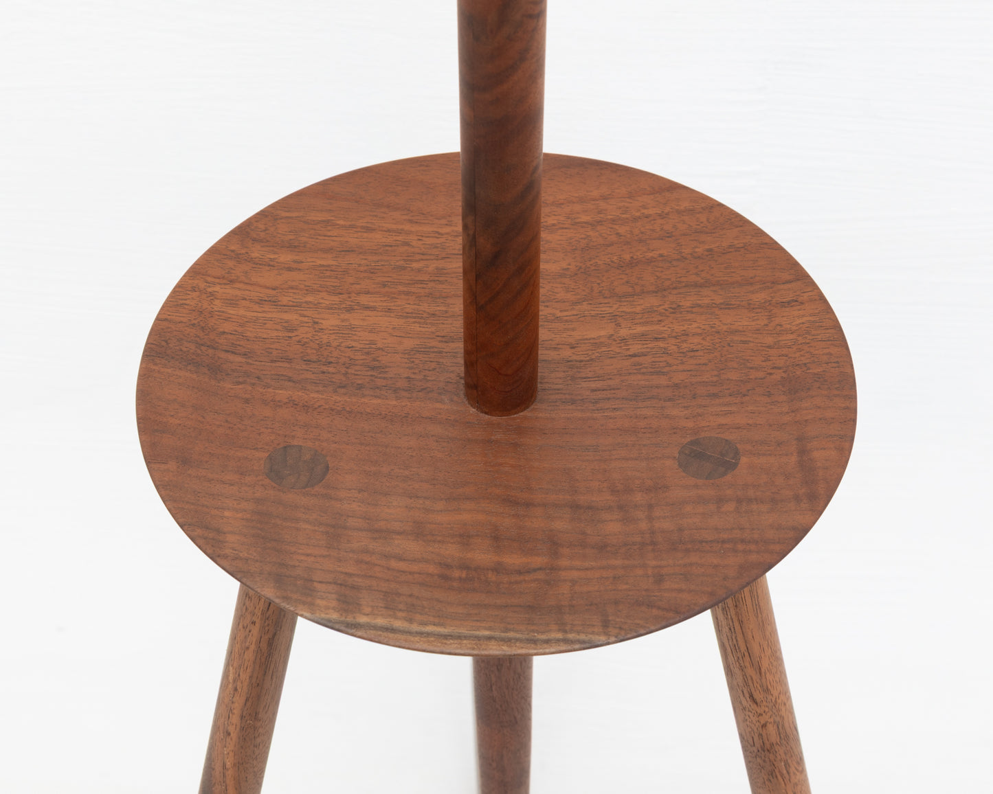 TRIPOD LAMP - TURNED CLARO WALNUT, SCRATCH MADE PLUG