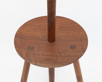 TRIPOD LAMP - TURNED CLARO WALNUT, SCRATCH MADE PLUG