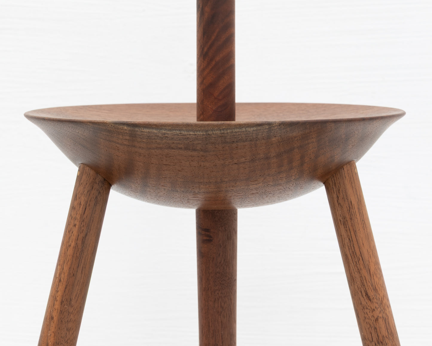 TRIPOD LAMP - TURNED CLARO WALNUT, SCRATCH MADE PLUG