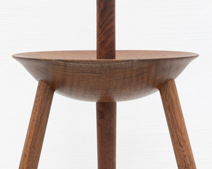 TRIPOD LAMP - TURNED CLARO WALNUT, SCRATCH MADE PLUG
