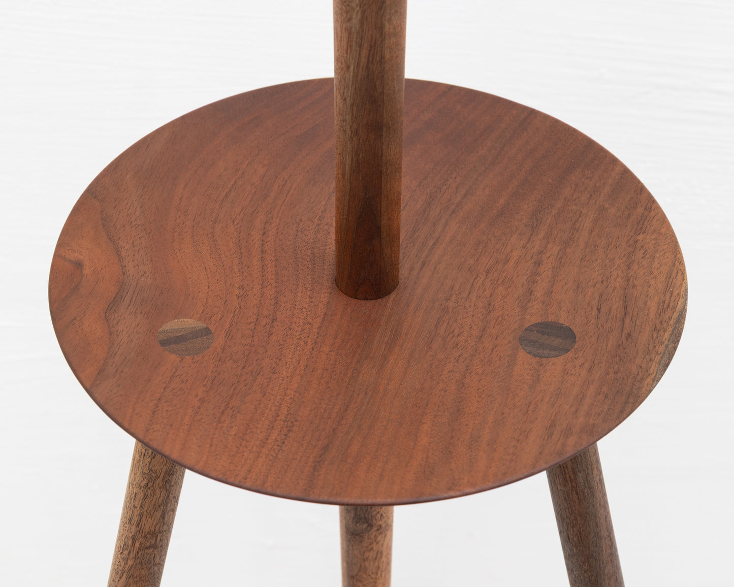 TRIPOD LAMP - TURNED CLARO WALNUT, SCRATCH MADE PLUG