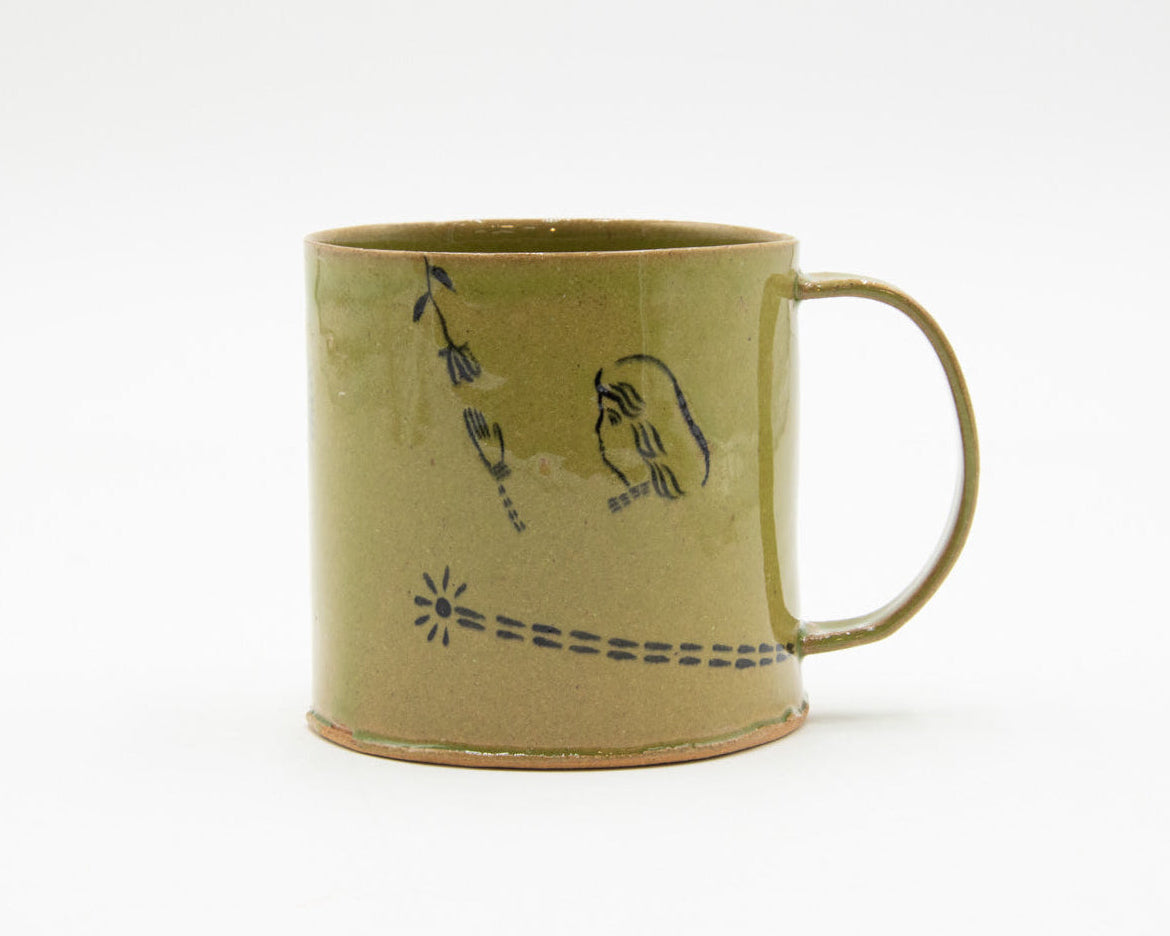 HAND-PAINTED CERAMIC COFFEE MUG - #4705