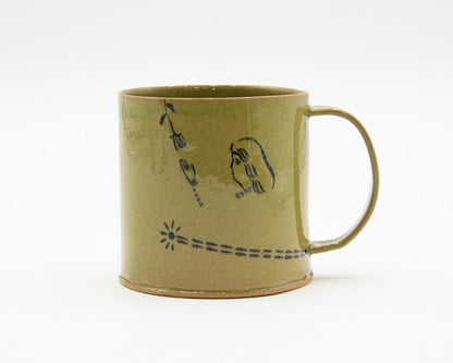 HAND-PAINTED CERAMIC COFFEE MUG - #4705