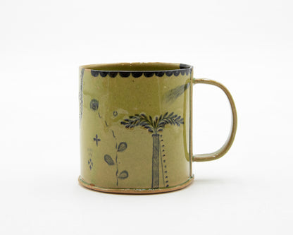 HAND-PAINTED CERAMIC COFFEE MUG - #4714
