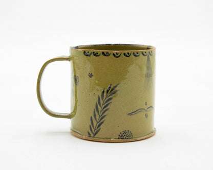 HAND-PAINTED CERAMIC COFFEE MUG - #4714