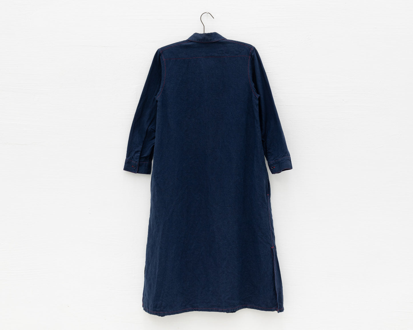 M. CROW BUTTONED SHIRT DRESS IN NAVY - WOMENS SIZE MEDIUM