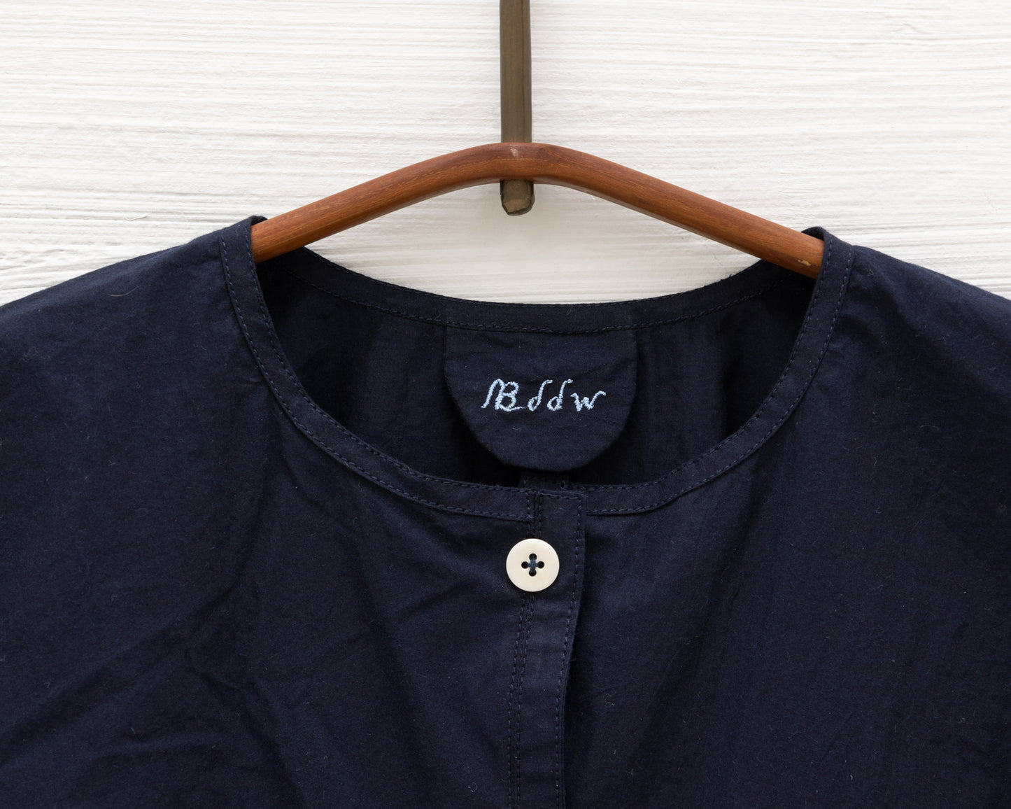 FULL BUTTON BELL SLEEVE DRESS IN NAVY
