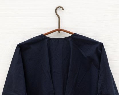 FULL BUTTON BELL SLEEVE DRESS IN NAVY