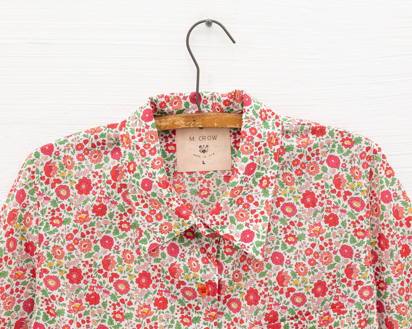 M. CROW BUTTONED SHIRT DRESS IN FLORAL - WOMENS SIZE SMALL