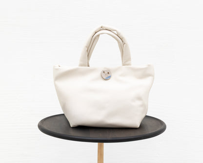 MINI LEATHER TOTE IN WHITE