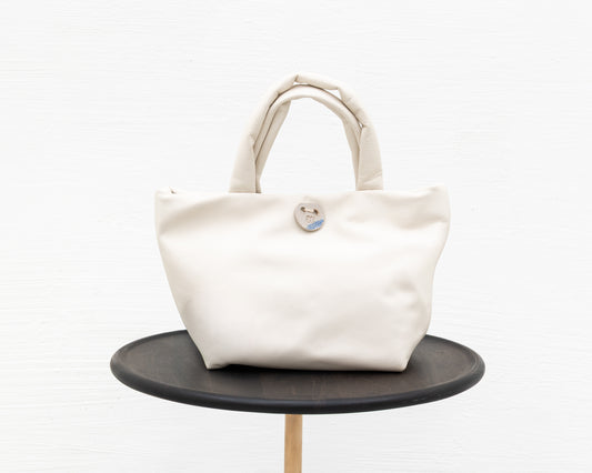 MINI LEATHER TOTE IN WHITE