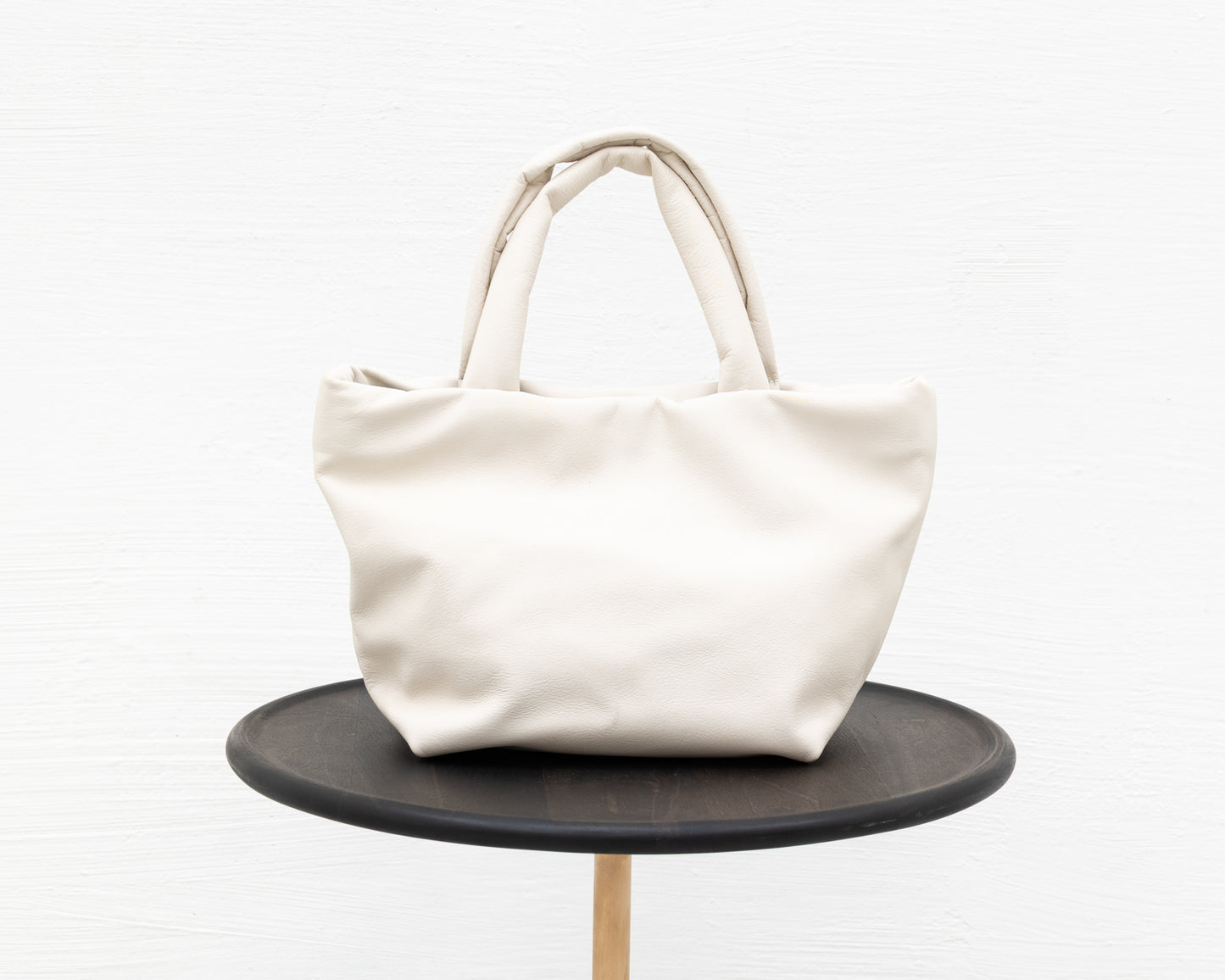 MINI LEATHER TOTE IN WHITE