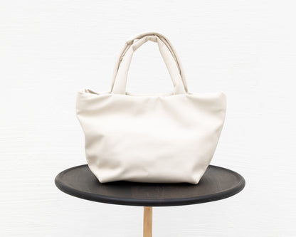 MINI LEATHER TOTE IN WHITE