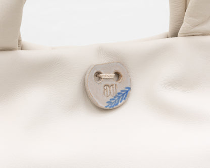 MINI LEATHER TOTE IN WHITE