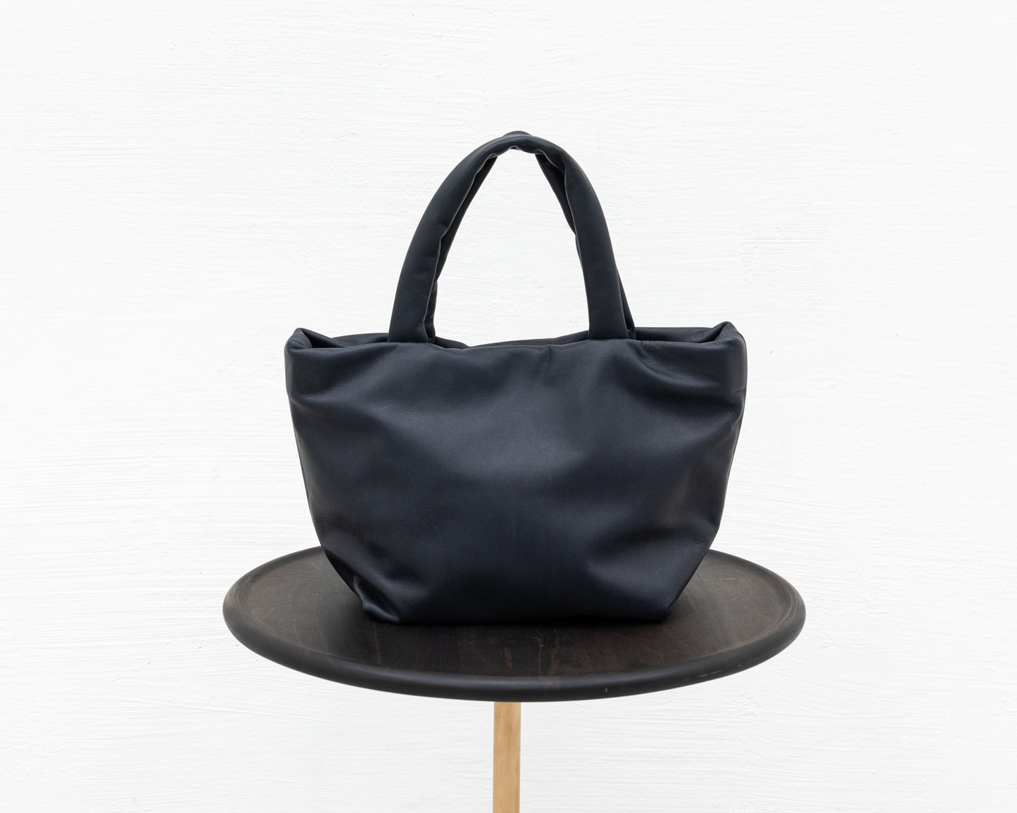 MINI LEATHER TOTE IN NAVY