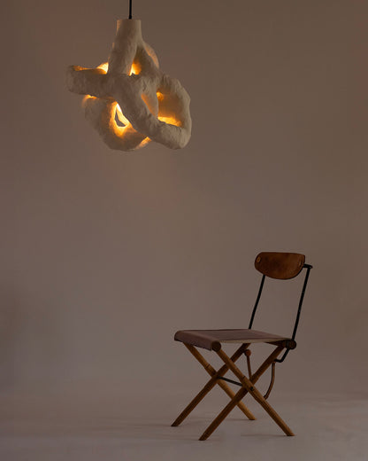HANGING LIGHT SCULPTURE BY JEN WINK HAYS - 4 LIGHT CHANDELIER